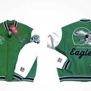 Philadelphia Eagles Green and White Varsity Jacket brand new size XL